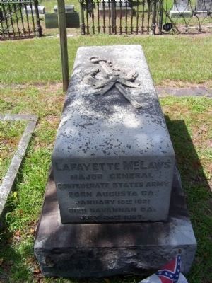 Lafayette McLaws Grave site at Laurel Grove Cemetery, Savannah image. Click for full size.