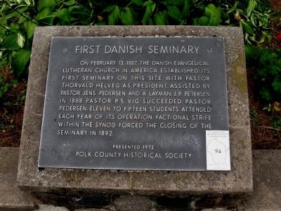First Danish Seminary Marker image. Click for full size.