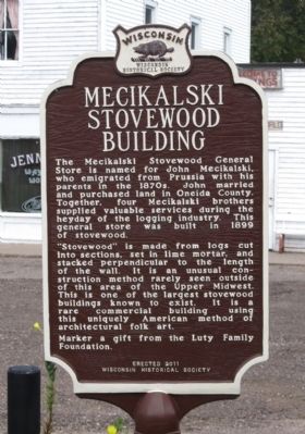 Mecikalski Stovewood Building Marker. Click for full size. Mecikalski Stovewood Building Marker image. Click for full size.