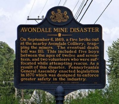 Avondale Mine Disaster Marker image. Click for full size.