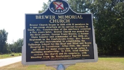 Brewer Memorial Church Marker image. Click for full size.