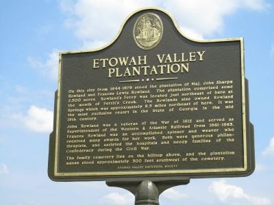 Etowah Valley Plantation Marker image. Click for full size.