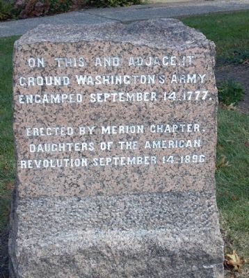 Washington's Army Encampment Marker. Click for full size. Washington's Army Encampment Marker image. Click for full size.