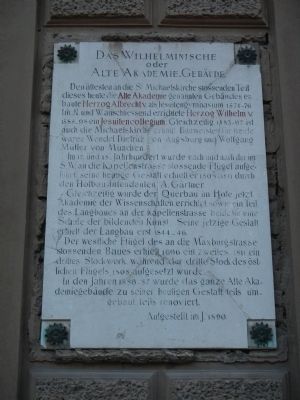 The Wilhelminische or Old Academy Building Marker, panel 1 image. Click for full size.