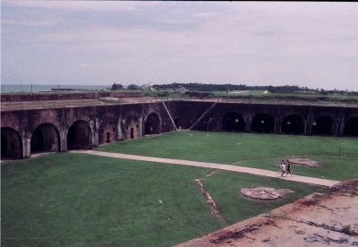 The cement walkway bisects the Citadel's foundations. image. Click for full size.