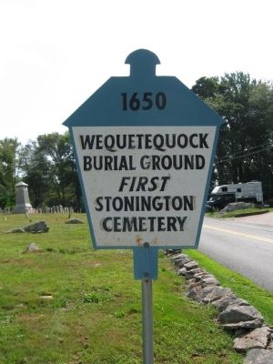 Wequetequock Burial Ground Marker image. Click for full size.