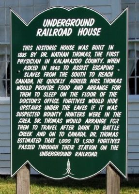 Underground Railroad House Marker image. Click for full size.