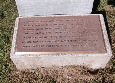 Oldest Surviving Veteran of American Revolution Marker. Click for full size. Oldest Surviving Veteran of American Revolution Marker image. Click for full size.