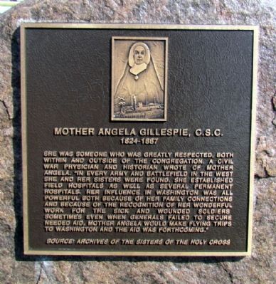 Mother Angela Gillespie, C.S.C. Marker image. Click for full size.