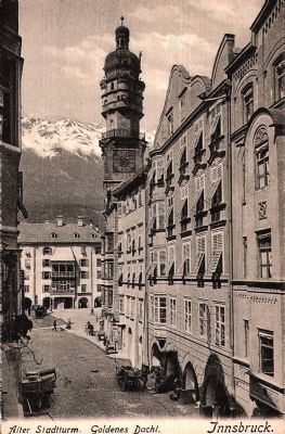 The Golden Roof and City Tower - Looking North on Herzog Friederichstrasse image. Click for full size.
