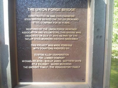 Union Forge Bridge Marker. Click for full size. Union Forge Bridge Marker image. Click for full size.