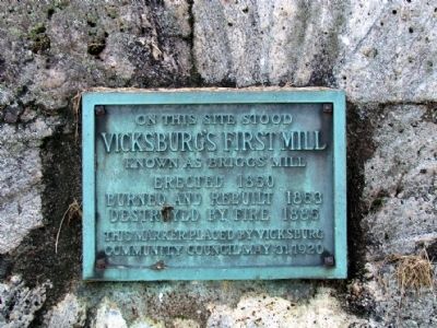 Vicksburg's First Mill Marker. Click for full size. Vicksburg's First Mill Marker image. Click for full size.