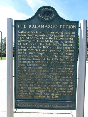 The Kalamazoo Region Marker image. Click for full size.