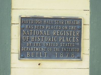 Partridge Hall Star Theatre Marker. Click for full size. Partridge Hall Star Theatre Marker image. Click for full size.