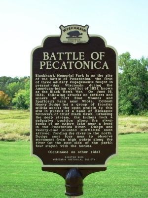 Battle of Pecatonica Marker image. Click for full size.