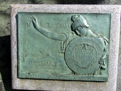 U.S.S. Maine Memorial Marker. Click for full size. U.S.S. Maine Memorial Marker image. Click for full size.