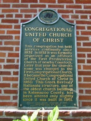 Congregational United Church of Christ Marker. Click for full size. Congregational United Church of Christ Marker image. Click for full size.