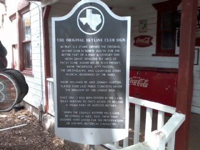 The Original Skyline Club Sign Marker. Click for full size. The Original Skyline Club Sign Marker image. Click for full size.