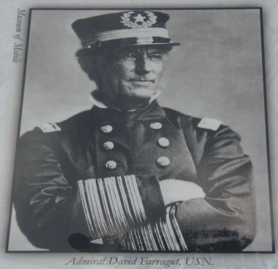 Center, Top Left Image: Admiral David Farragut, USN. (Museum of Mobile) image. Click for full size.