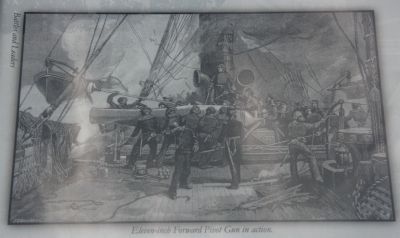 Center, Bottom Right Image: Eleven-inch Forward Pivot Gun in action. (Battles and Leaders). Click for full size. Center, Bottom Right Image: Eleven-inch Forward Pivot Gun in action. (Battles and Leaders) image. Click for full size.
