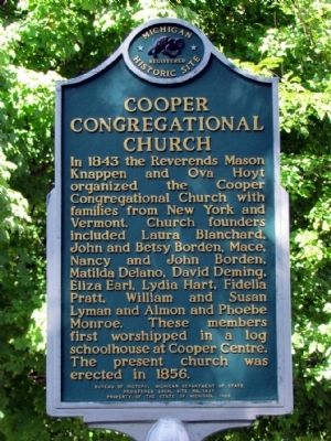 Cooper Congregational Church Marker image. Click for full size.