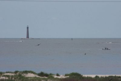 Sand Island Lighthouse and The Aprroach Channel To Mobile Bay. image. Click for full size.