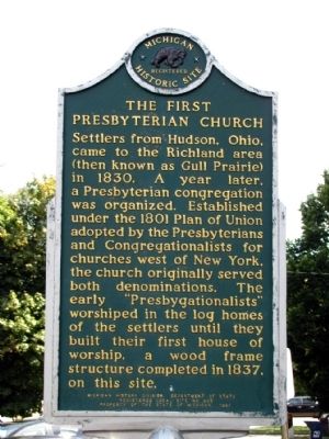 The First Presbyterian Church Marker. Click for full size. The First Presbyterian Church Marker image. Click for full size.