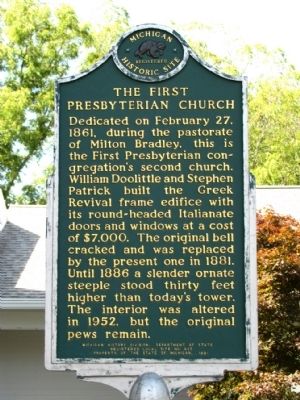 The First Presbyterian Church Marker. Click for full size. The First Presbyterian Church Marker image. Click for full size.