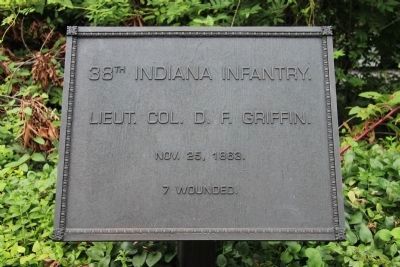38th Indiana Marker. Click for full size. 38th Indiana Marker image. Click for full size.