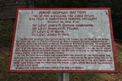 Havis' Georgia Battery Marker. Click for full size. Havis' Georgia Battery Marker image. Click for full size.