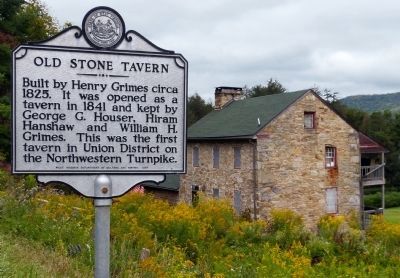 Marker & Old Stone Tavern. Click for full size. Marker & Old Stone Tavern image. Click for full size.