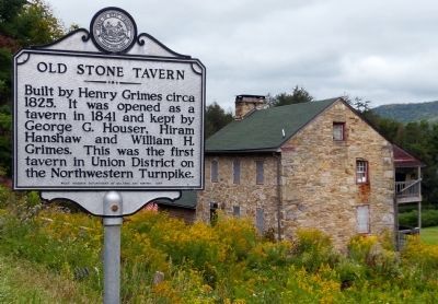 Marker & Old Stone Tavern image. Click for full size.