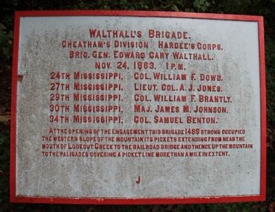 Walthall's Brigade Marker. Click for full size. Walthall's Brigade Marker image. Click for full size.