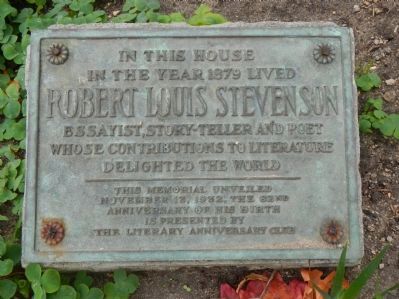 Robert Louis Stevenson Marker image. Click for full size.