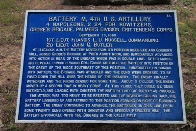 Battery M, 4th U.S. Artillery Marker. Click for full size. Battery M, 4th U.S. Artillery Marker image. Click for full size.