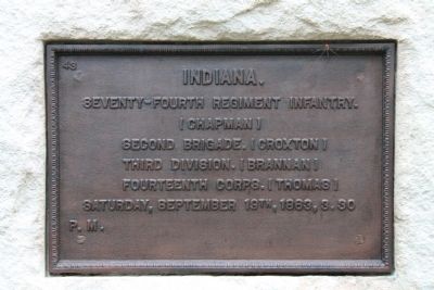74th Indiana Infantry Marker image. Click for full size.