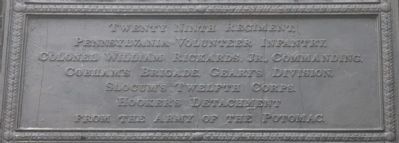 29th Pennsylvania Infantry Marker image. Click for full size.