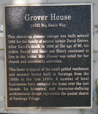 Grover House Marker. Click for full size. Grover House Marker image. Click for full size.