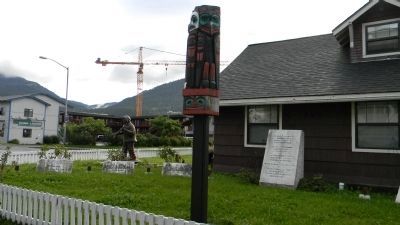 Totem Pole at the Alaska Native Veterans Memorial Site image. Click for full size.