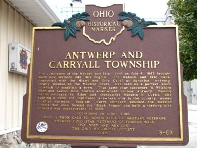 Antwerp and Carryall Township Marker image. Click for full size.