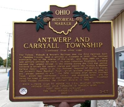 Antwerp and Carryall Township Marker image. Click for full size.