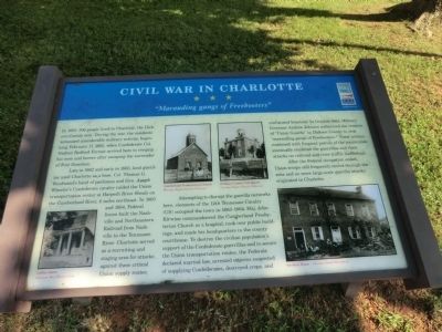Civil War In Charlotte Marker. Click for full size. Civil War In Charlotte Marker image. Click for full size.