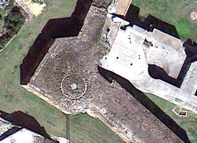 Overhead view of the remains of the Panama Mount on Bastion #4 image. Click for full size.