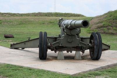 U.S. Model 1918M1 155mm Gun "G.P.F." on display at Fort Morgan image. Click for full size.
