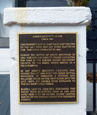 Joshua Beckwith House Marker. Click for full size. Joshua Beckwith House Marker image. Click for full size.