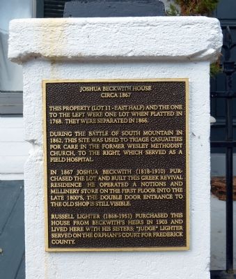 Joshua Beckwith House Marker image. Click for full size.