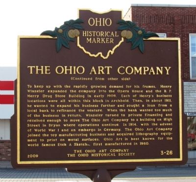 The Ohio Art Company Marker. Click for full size. The Ohio Art Company Marker image. Click for full size.