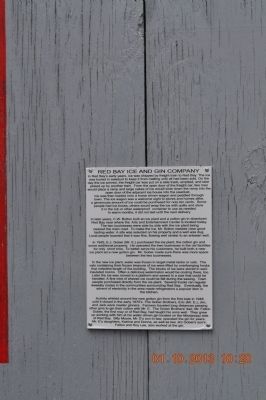 Red Bay Ice and Gin Company Marker. Click for full size. Red Bay Ice and Gin Company Marker image. Click for full size.