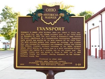 Evansport Marker. Click for full size. Evansport Marker image. Click for full size.
