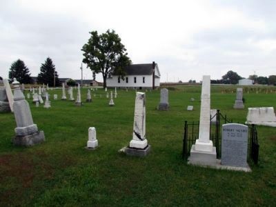 Robert Nesbit Marker and Tombstone (right)<br>in Sugar Ridge Cemetery image. Click for full size.